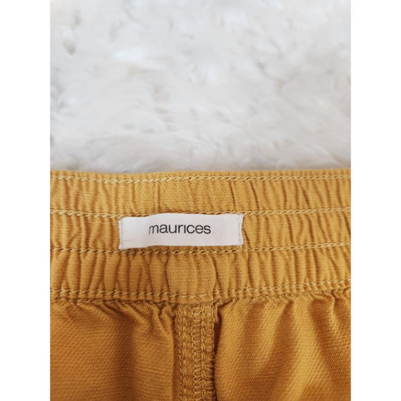 Maurices Women's Gold Elastic Drawstring Waist Pull On Short Size‎ L - Picture 3 of 7